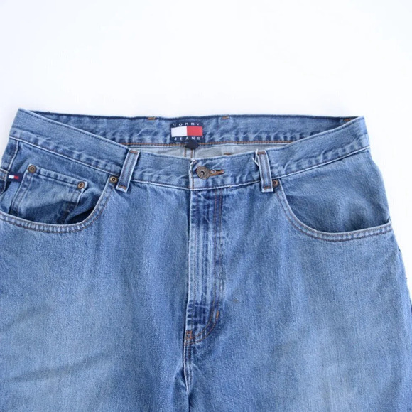 Tommy Hilfiger Vintage 90's Y2K Wide Leg Jeans ~Blue ~36/30 - Picture 12 of 16